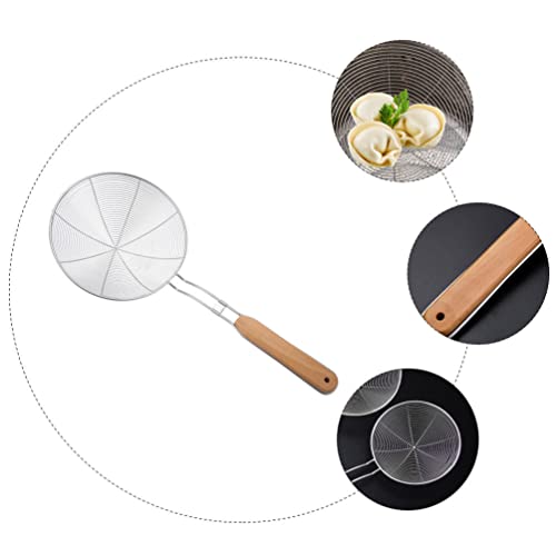 Colher escumadeira concha de coador de aranha: Escumador de alimentos de malha fina para fritura e a