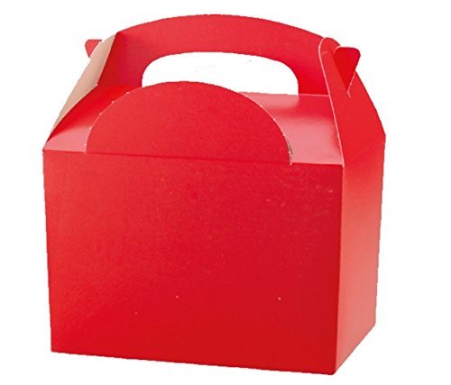 MustBeBonkers 16 x Red Birthday Party Food Gift Boxes - Kids Lunch Food Meal Box
