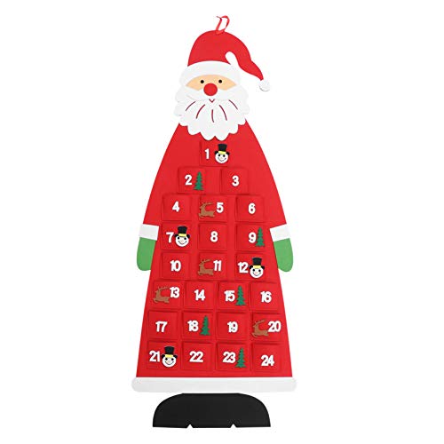 Calendário de Natal Cabilock com bolso para pendurar 24 dias feltro vermelho calendário para foto Pa