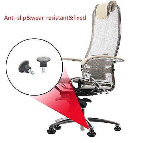 Roulettes pivotantes pour chaise de bureau lot de 5 de rechange pour réparer un fauteuil bloqué - 7
