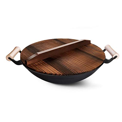 Wok grande de hierro fundido sin recubrimiento