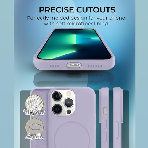 Image of iPhone 13 Pro Max Silicone Magsafe Case | Shock Proof Design & Camera Protection | Premium Rubberised Apple iPhone 13 Pro Max Cover (Microfiber Lining) | Magnetic Liquid Silicone - Purple