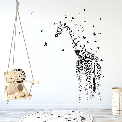 Vinilo Decorativo Sacinora Giraffe y Mariposas 87x96 cm miniatura 4