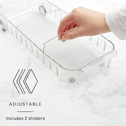 Image of YouCopia Multi Trolly Multipurpose Portable Storage Floor Standing Or Tabletop Rack|Trolley with Wheels for Kitchen Storage, Tiered Shelf Kitchen Trolley Modern Knits Transparent (Clear)