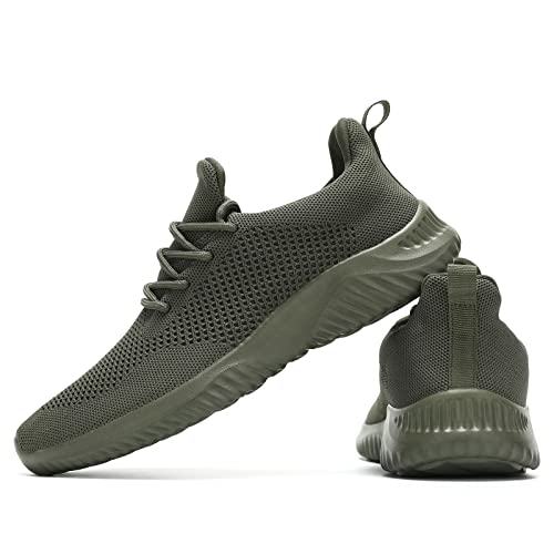 Image of Wrezatro Men's Slip on Walking Shoes Ultra Light Breathable Non Slip Running Shoes Casual Fashion Sneakers Mesh Workout Sports