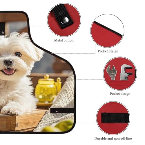 Delantal de trabajo con diseño de cachorro Maltés miniatura 3