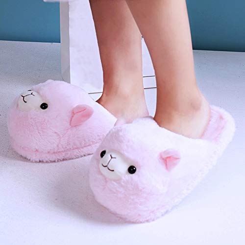 Fuzzy Alpaca Slippers for Women Fancy Animal Slippers For Girls Cute Plush Alpaca Slippers Gift Novelty Slippers3
