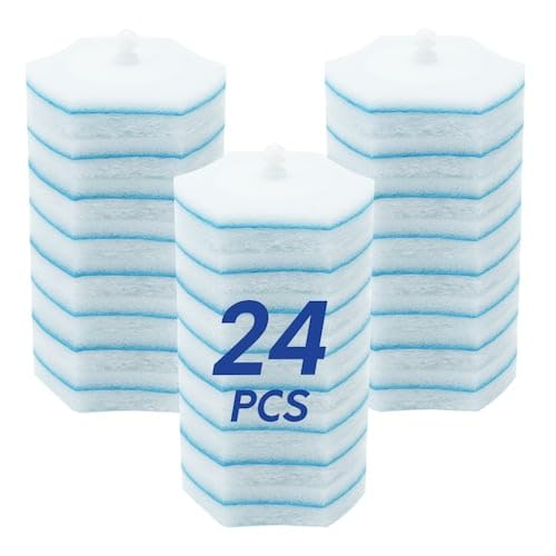 BOOMJOYOnly Compatible with B0CWV5MJ5F - Disposable Toilet Brush Refills, 24PCS Toilet Brush Wand Refills, Replacement Heads for Toilet Wands, Toilet Scrubber Refills