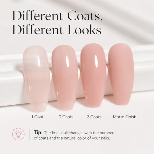 Image of AZUREBEAUTY 18ml Rubber Base Builder Gel Polish for Nails, Rose Blush Rubber Base Coat, Self-Leveling Apex Building Nail Strengthener, Long Lasting Soak Off UV LED for Thin Weak Brittle Nails