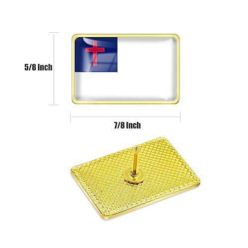 Image of 24 /50 /100Pcs Christian Flag Lapel Pins Bulk - Metal Souvenir for Men Women Clothes Bags Hats Easter Day