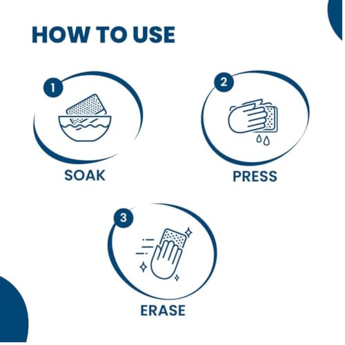 Image of Magic Eraser Cleaning Sponge for Wall Cleaning, Chemical-Free Multi-Purpose Cleaning Sponge for Kitchen, Bathroom, Shoes, Switch Boards & Tough Stain Removal, Pack of 2