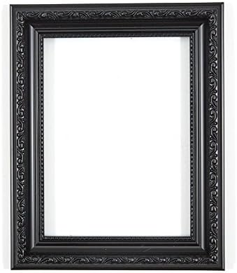 Memory Box Black – 14" x 11" Ready to hang or stand Ornate Shabby Chic Picture/Photo/Poster frame with High Clarity Styrene Shatterproof Perspex Sheet & MDF backing board