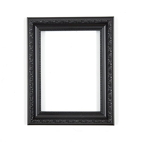Memory Box Black – 14" x 11" Ready to hang or stand Ornate Shabby Chic Picture/Photo/Poster frame with High Clarity Styrene Shatterproof Perspex Sheet & MDF backing board