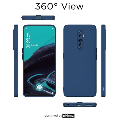 Image of Outlouders Back Cover for Oppo Reno 2f / 2Z | Camera Protection | Durable Soft Matte Silicone Bumper Case (Blue)