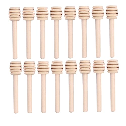 SHOWERORO 24pcs Wooden Sticks for Mini Honey Jars Jam Dippers Syrup Stirrers for Tea Coffee