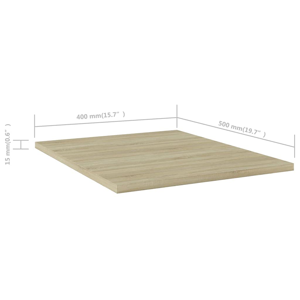 Regał na książki, 8 sztuk, dąb Sonoma, materiał drewnopochodny, 40 x 50 x 1,5 cm, możliwość rozszerzenia do systemu regałowego, ściany, szafy, ścianki działowej, salonu, biura, zajmuje mało