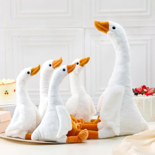Sosation 5 Pcs Goose Stuffed Animal 23.6 Big Silly Goose Plush Stuffed Toy with 4 Babis Plush Set Farm Animal Gifts Christmas Decor for Home Nursery Sleeping Room Birthday Party Favors