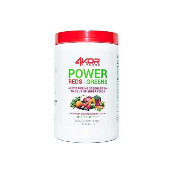 4KOR Fitness Power Reds & Greens: an Energizing Greens Drink Made up of Antioxidant-Rich Superfoods, Gluten-Free and…