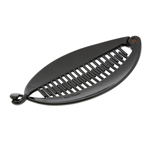Presilha de cabelo estilo banana feminina com pente - Preta