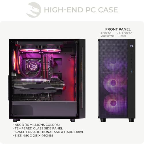 PC Gaming Advanced Watercooling ATX • AMD Ryzen 7 5700X3D • RTX4060 • 32Gb RAM • 1Tb SSD M.2 • Windows 11 - PC Desktop - Immagine 2