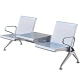 Banc 2 Places avec Table Intégrée : Ce banc de réception d’aéroport à 2 places offre un confort d’assise optimal même lors de longues attentes. Il dispose d’une table en acier inoxydable de 50 cm entre les deux sièges, idéale pour poser ordinateur portable, boissons ou documents.