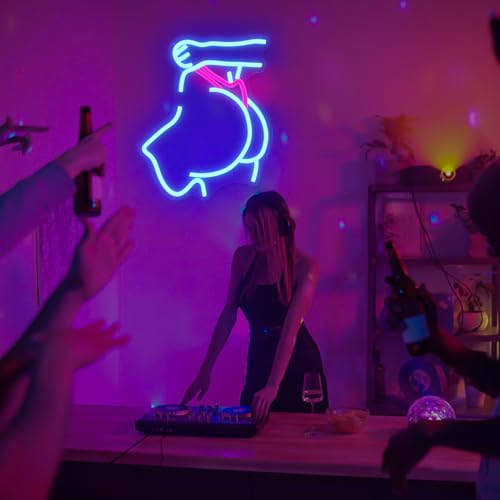 Image of Cheunyar Lady Back Neon Sign for Wall Decor Dimmable Lady Neon Light for Man Cave Butt Shaped Sexy Led Signs for Bedroom Neon Woman Sign Girl Led Bar Signs for Home Bar Bedroom Club Party Decor