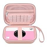 Elonbo Carrying Case for KODAK Printomatic Full-Color Instant Print Digital Camera, Portable Mini Photo Printer Hard Travel Bag, Picture Printer Storage Holder, Mesh Bag Fits Photo Paper, Rose Gold+