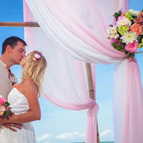 BIT.FLY 394 x 53 inch Sheer Scarf Organza Table Runner for Wedding Swags
