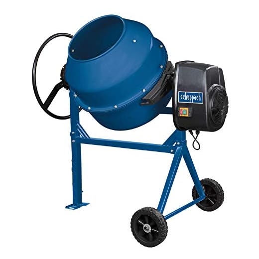 Trapano Scheppach Miscelatore per calcestruzzo MIX160 (650 W, capacità 160 L, velocità di rotazione 29,5 min-1, durevole e robusto, ingranaggi in ghisa)