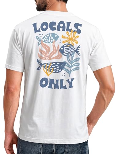 T-shirt pour homme Neverless Locals Only en coton imprimé style urbain