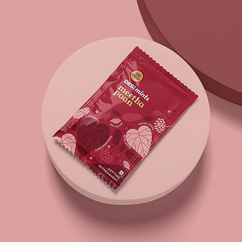 GO DESi Meetha Paan Mouth fresheners, Desi Mints, Refreshing Mouthfreshener, Mukhwas, Box of 12 Sachets