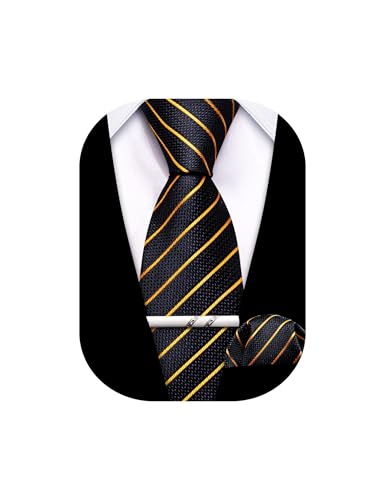 Image of Barry.Wang Boys Ties School Pre-Tied Kids Necktie Handkerchief Clip Set Uniforms Child Ties for 8-14 Years Wedding Party