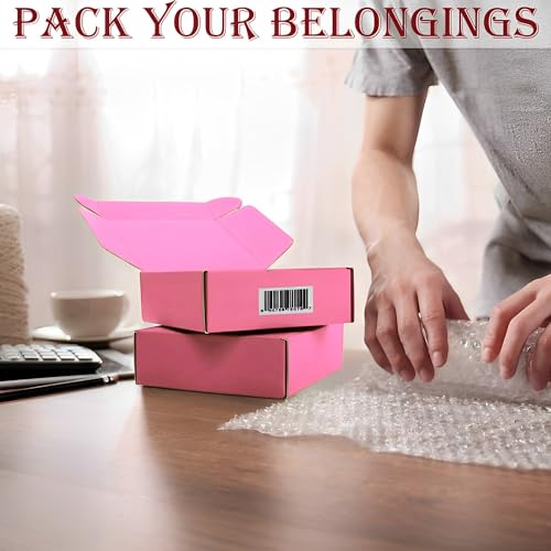 Image of Cardboard Boxes,15 Pack Shipping Boxes 6x6x2 Recyclable Mailing Boxes Colored Corrugated Cardboard Box Small Storage Boxes for Shipping, Mailing, Gifts Packaging (Pink)