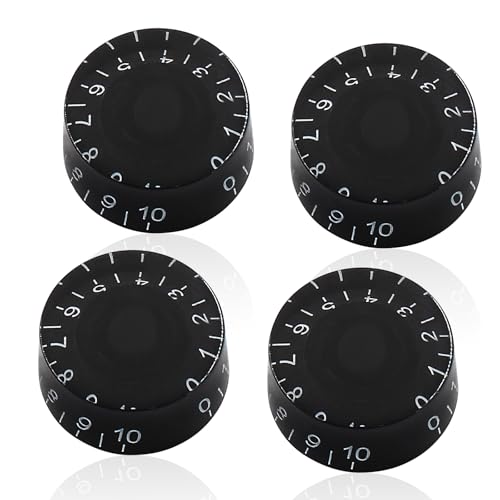 Murtenze 4PCS LP Guitar Speed Dial Knobs, Black Metal