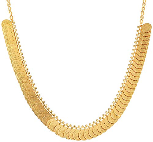 Image of VAMA Fashions Laxmi coin kasulaperu Traditional Temple Coin Jewellery God Lakshmi Coin Necklace Set for Women