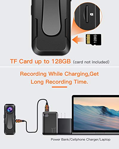 Boblov W1 Hidden Camera, True 1080P Small Body Camera, Personal Pocket Video Camera With Audio Loop Recording Time Stamps External Memory Up To 128Gtwo Clips And Easy To Operation (32Gb) #TOP4