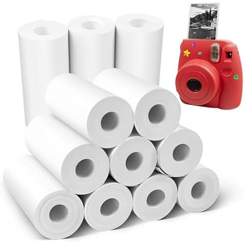 12 Rolls Kids Camera Instant Print, HD Paper Camera, 57 X 25mm Thermal Print Paper Rolls Photo Print, Thermal Paper, for Most Kids Camera Paper Roll Refill Cover