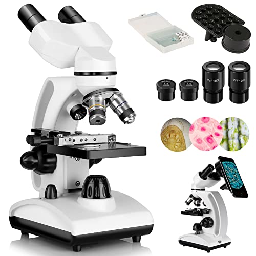 Binocular Microscopes, 40X-1000X Microscope Adjustable Dual LED Illumination, Lab Binocular Compound Microscope for Teaching, Laboratory Applications, Hobbyist Applications