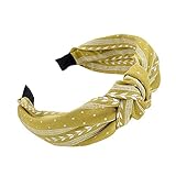 Xmiral Women Fashion plain Headband Twist Hairband Bow Knot Cross Tie Headwrap Hair Band Hoop(zz Yellow)