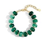 Green Resin Beads Bracelet: This chunky green beaded bracelet features high-quality resin beads, offering a stunning, earthy look that adds a touch of nature-inspired elegance to any outfit. Trendy Statement Bracelet: Perfect for making a bold style ...