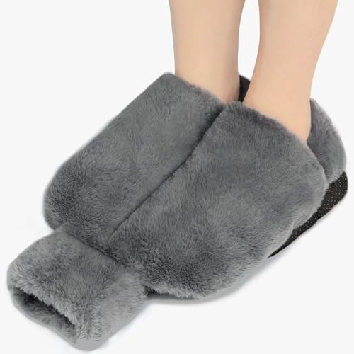 FISHTEC Bouillotte Chausson Chauffants Capacité de 1,8L - Chaleur Bien être Pantoufle Ultra Doux Chaussons bouillotte