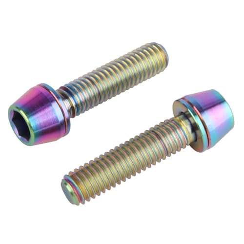Image of 4Pcs Titanium Bolt M6 x 25mm Allen Hex Bolts with Washers Screw for Bicycle V Brake Hub Fixed (Rainbow)