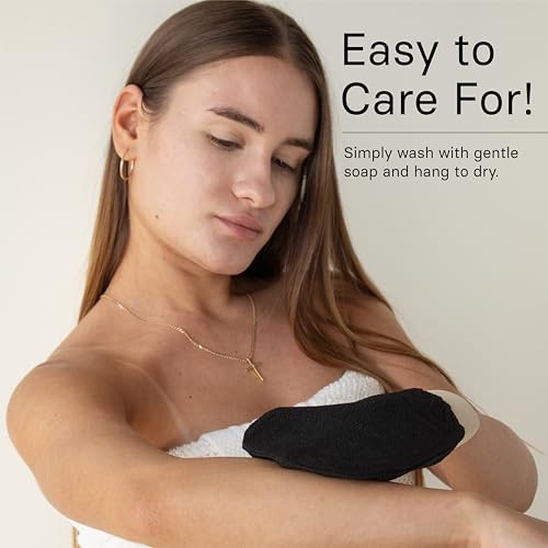 Image of Deep Exfoliating Mitt by SunnaTan - Exfoliating Body Scrubber for Smooth Skin - Removes Dead Skin Cells - Exfoliating Glove Removes Dead Skin Cells - Preps Skin for Self Tanner