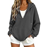 Angxiwan Pulli Damen Sweatjacke mit Kapuze Kapuzenpullover ...