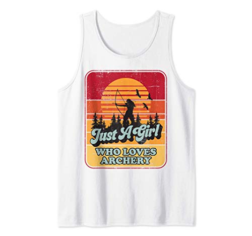 Just A Girl Who Loves Archery Archer Retro Vintage Gift Bow Débardeur