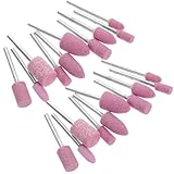 FOYTOKI 20 Stück Schleifstein für Rotationswerkzeuge Hochharte Pyrostone Metallaufsätze zum Schleifen Polieren und Entgraten Von Metall und Holz Kompakt für Enge Stellen