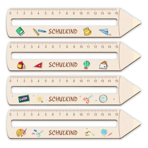 Personalisiertes Lineal zur Einschulung 15cm,4 Stück Lesehilfe lineal,Lesezeichen,zur Einschulung,Schulkind 2025,Lineal 1. klasse, Geschenke für Mädchen und Jungen zum Kinder Schulanfang Füllung