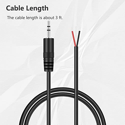 Cable auxiliar de audio 2.5 mm TRS macho 3 ft miniatura 4