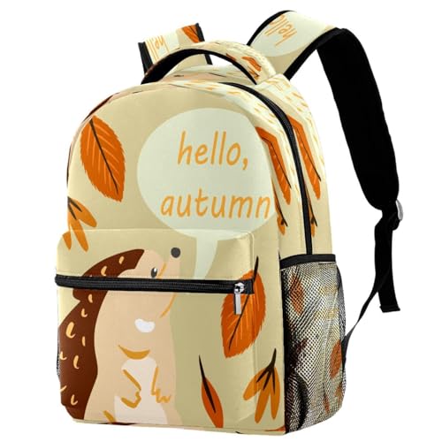 Sac à dos d'école multicolore hérisson 29x20x40cm pour ados