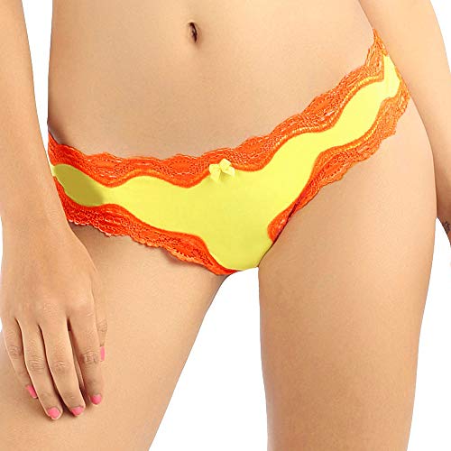 Image of Candyskin Women's Thong Pink Panty Trim Lace Comfort Wear Low Rise